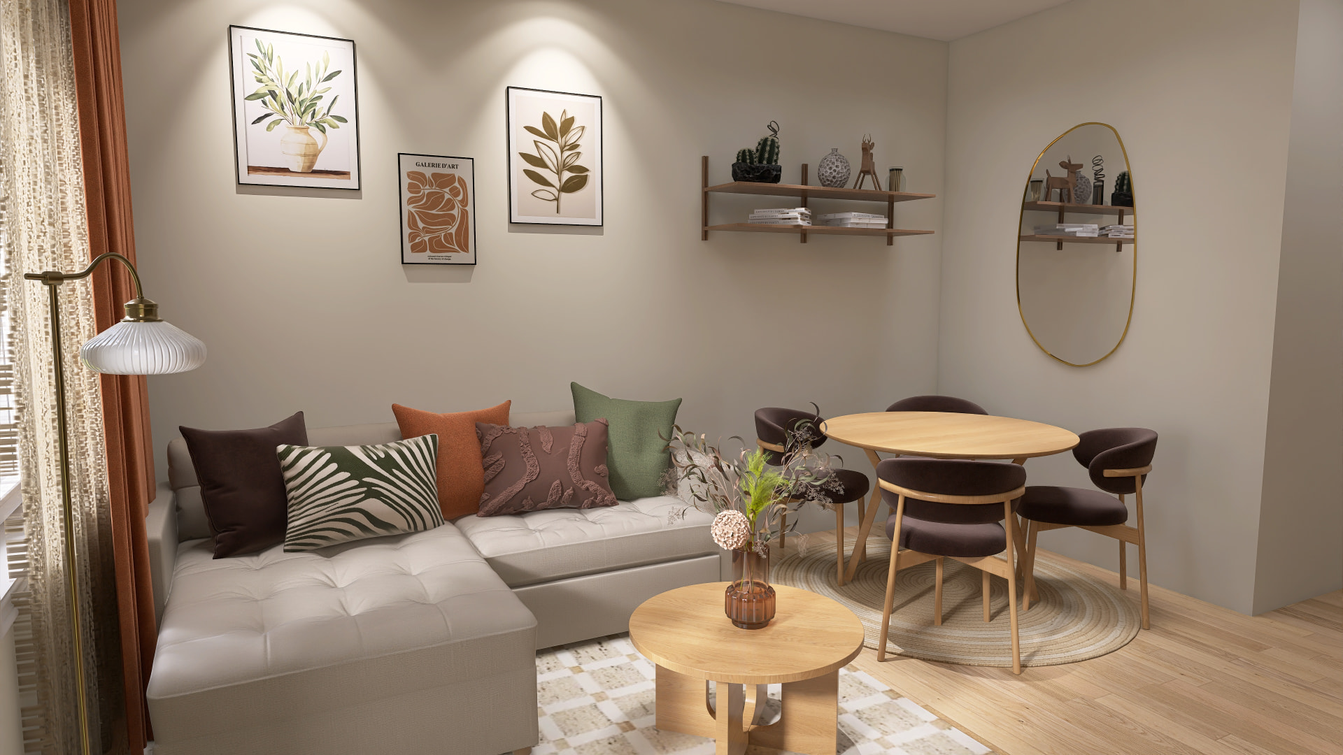 Warm and inviting client project living room